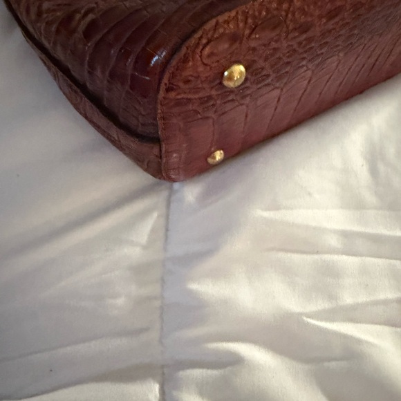 Brahmin Rich Brown Crocodile-Embossed Shoulder Bag - Picture 6 of 8